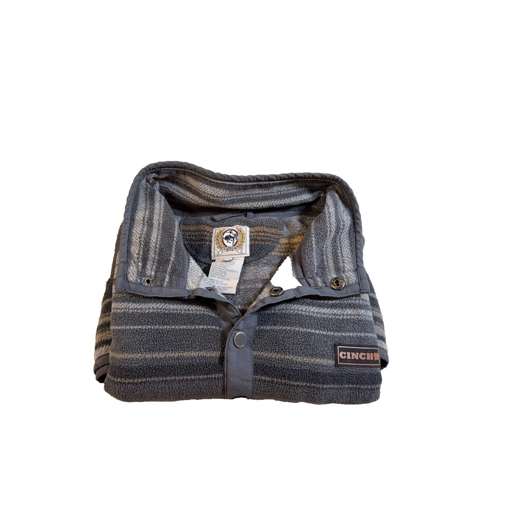 Cinch Fleece Pullover Mens S Southwestern Stripe Snap Neck Western Ranch