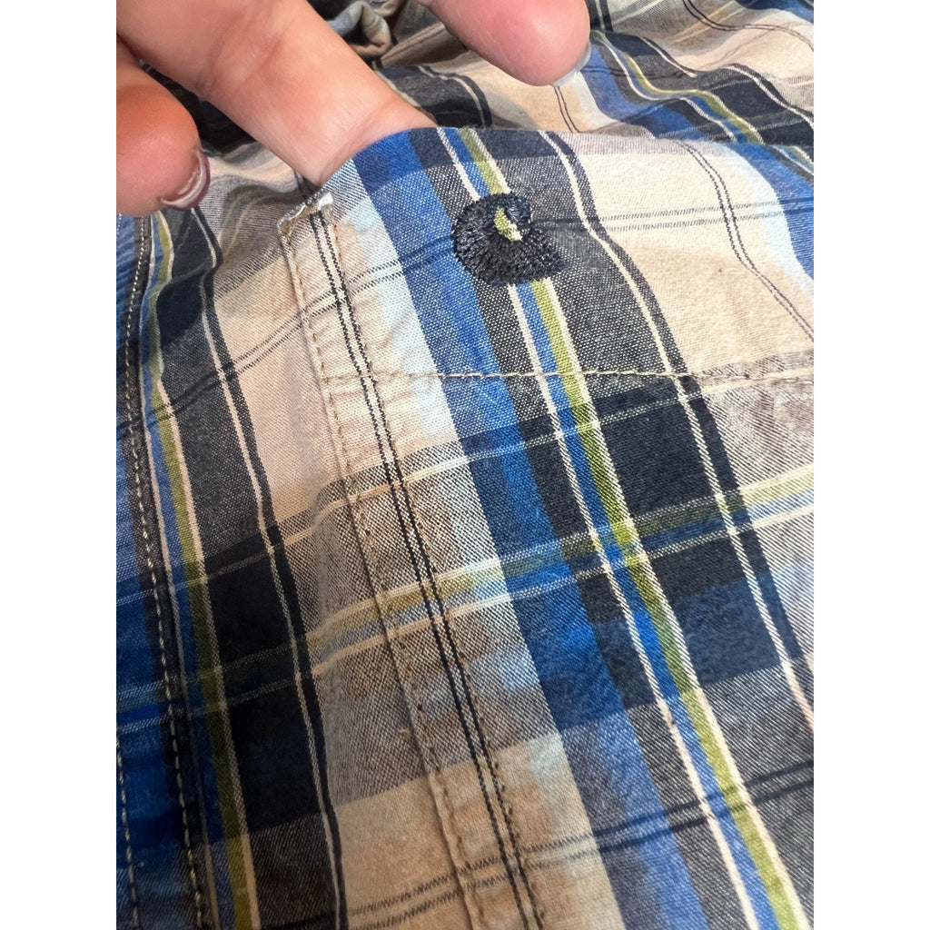 Lot 2 Carhartt S218 Plaid Shirts Mens M Regular Long Sleeve Workwear