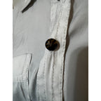 Banana Republic Womens L Gray Satin Button Shirt Long Sleeve Office Minimalist