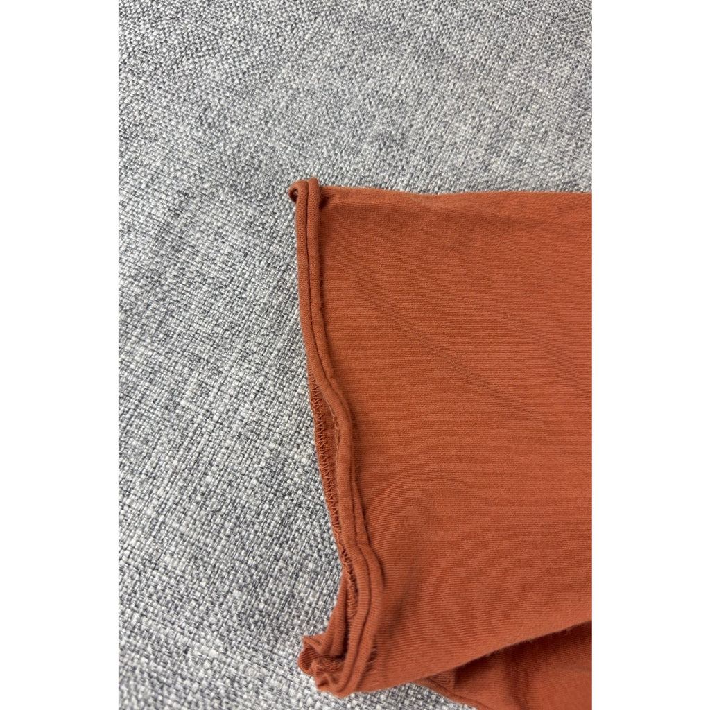 Rag & Bone Miles Pocket T Shirt Mens M Orange Organic Cotton Raw Hem Made Peru