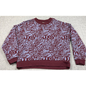 Madewell Womens M Oversized Abstract Animal Print Crewneck Sweatshirt Cotton