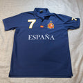 Spain Soccer Polo Mens XL Navy #7 One-Star Era España Embroidered