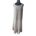 Terzo Millennio Linen Maxi Dress M Gray Ruffle Hem Made in Italy Lagenlook