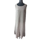 Terzo Millennio Linen Maxi Dress M Gray Ruffle Hem Made in Italy Lagenlook