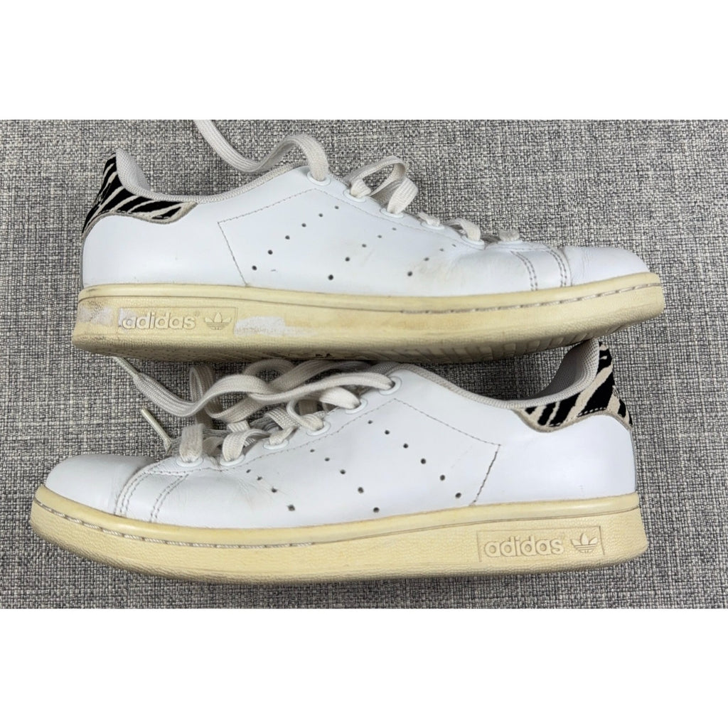 adidas Stan Smith White Zebra Women’s 6 Leather Sneakers B26590 Animal Print