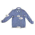 Tommy Hilfiger Womens Chambray Shirt Large Blue Roll Tab Sleeve Classic Fit