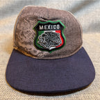 Mexico Eagle Snapback Hat Gray Navy Mexican Flag Embroidered Soccer Cap