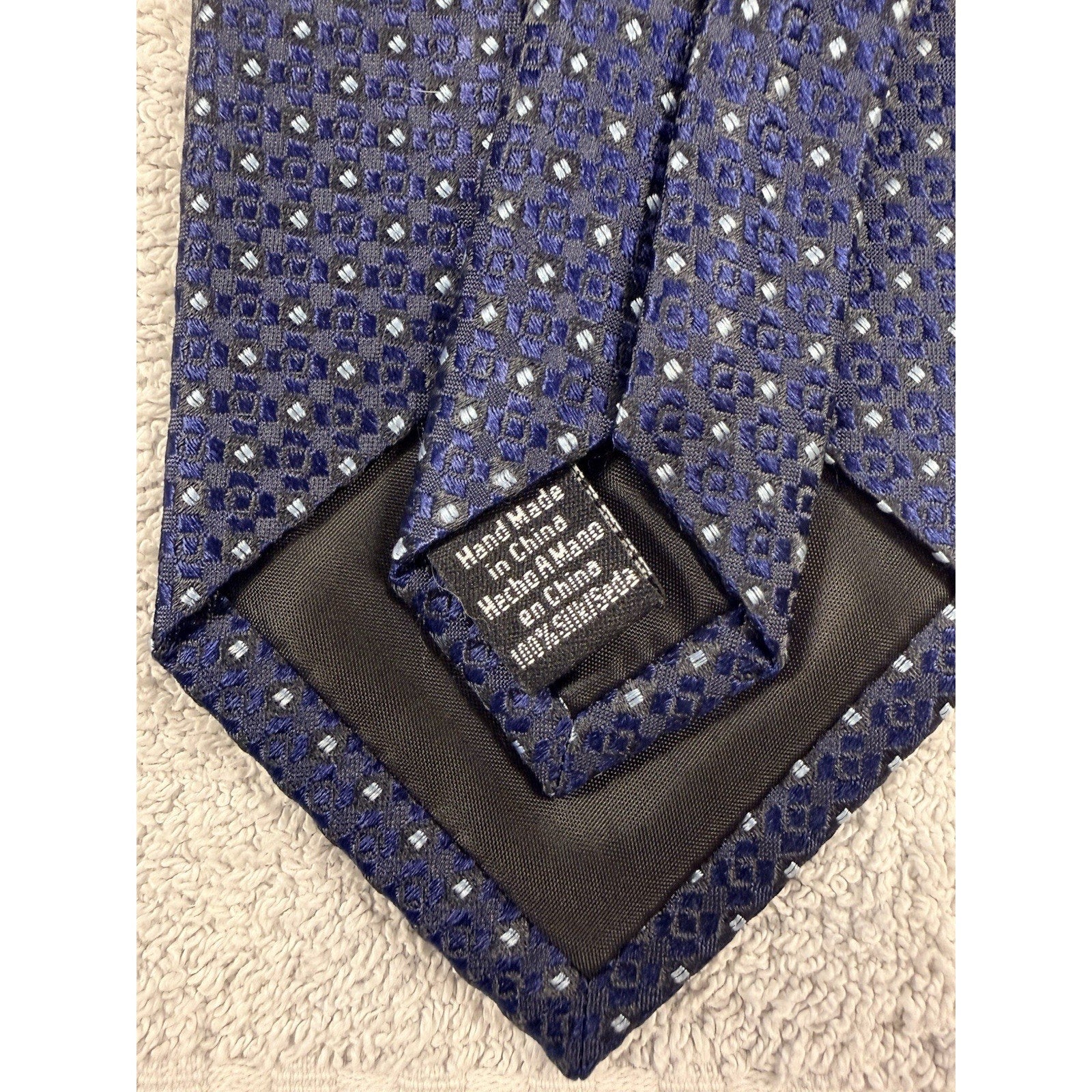 Vintage Silk Tie Lot J.Crew Croft & Barrow Blue Geometric Striped Mens Neckties