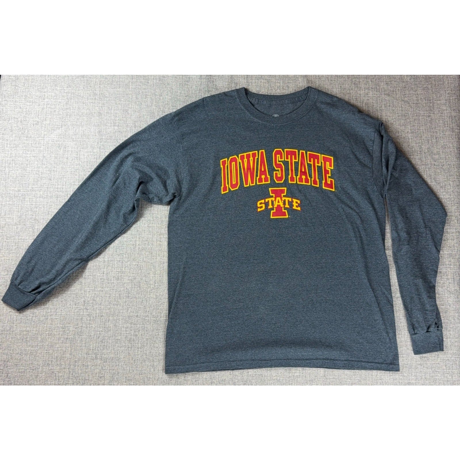 Iowa State Cyclones Long Sleeve T Shirt Mens Large Gray NCAA College Top of Worl