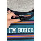 Hot Topic I'm Bored Dress XL Teal Striped Fit Flare Skater Alt Grunge Goth