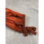 Madewell Women S Boho Stripe Peasant Blouse Orange Red Balloon Sleeve Cotton Top