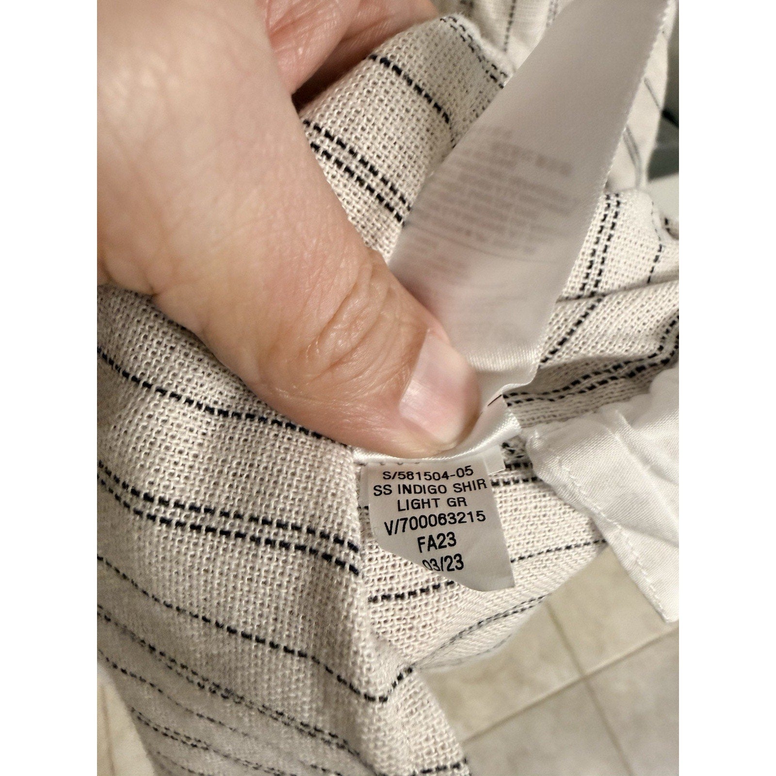 Banana Republic XL Indigo Stripe Shirt 100% Cotton Short Sleeve Casual Beach