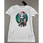 Adidas Youth Girls S 8 Christmas Skeleton Santa Graphic Shirt White NWT