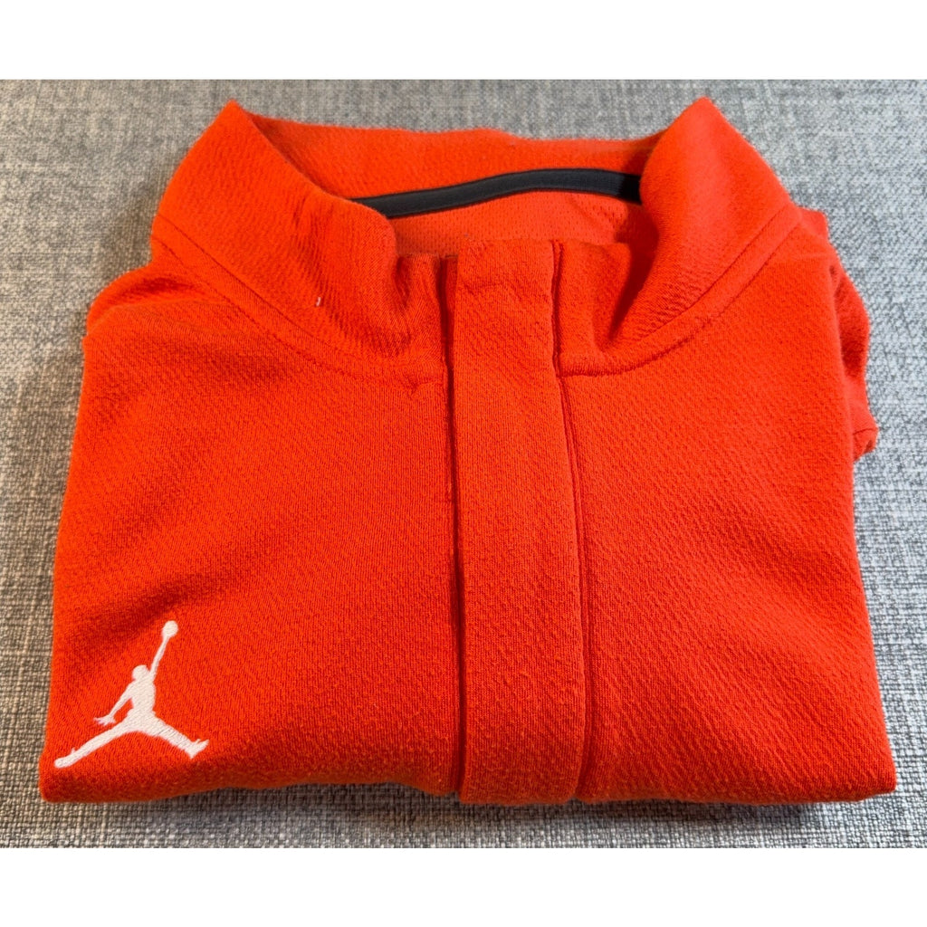 Jordan Team Dri-FIT Men M Orange Half Zip Pullover Jumpman Athletic Top