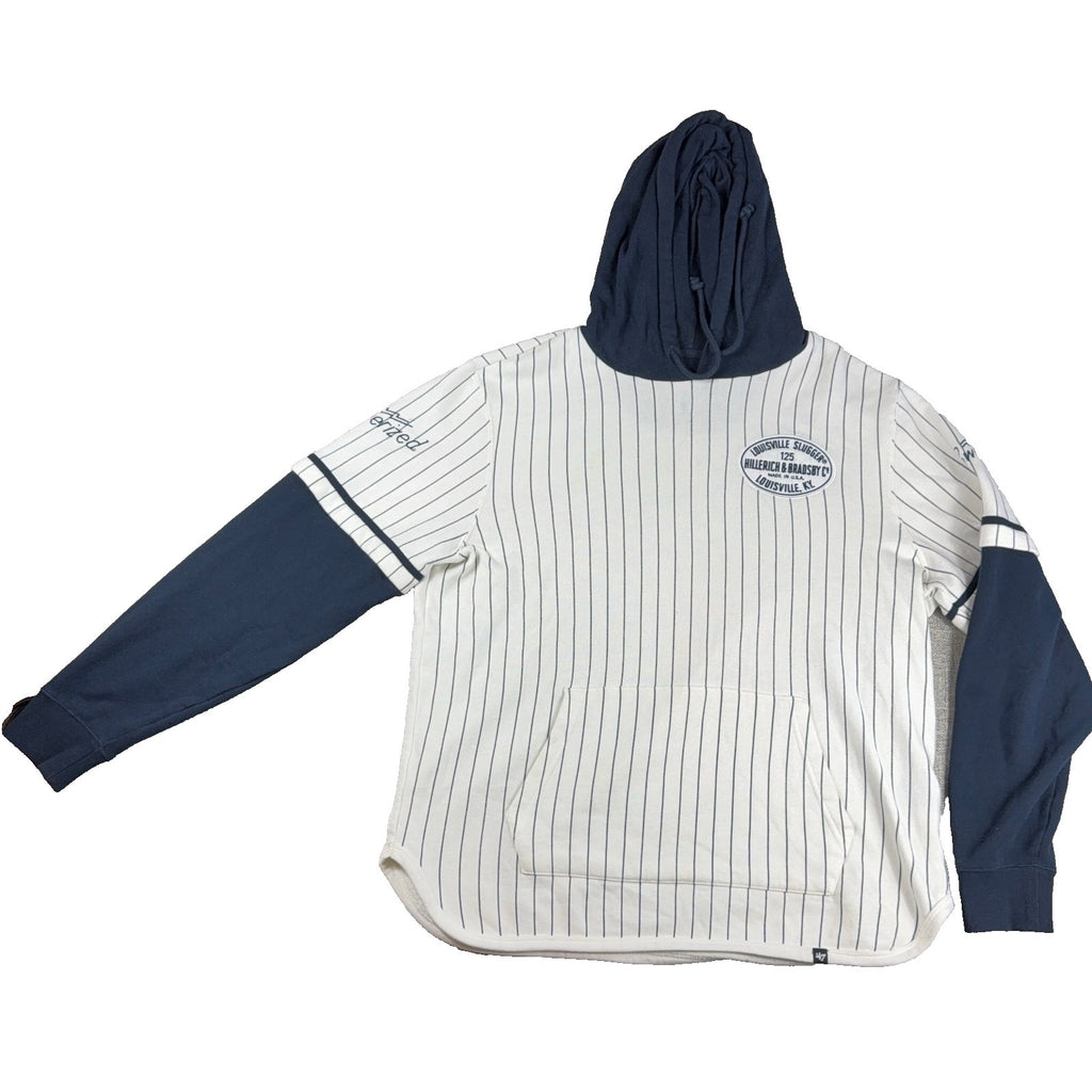 47 Louisville Slugger Hoodie Mens L Pinstripe Baseball Jersey 125 Powerized
