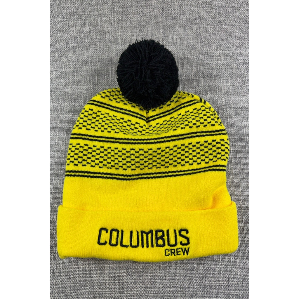 Columbus Crew MLS Pom Beanie Hat Nationwide Black Yellow Soccer Knit Cap