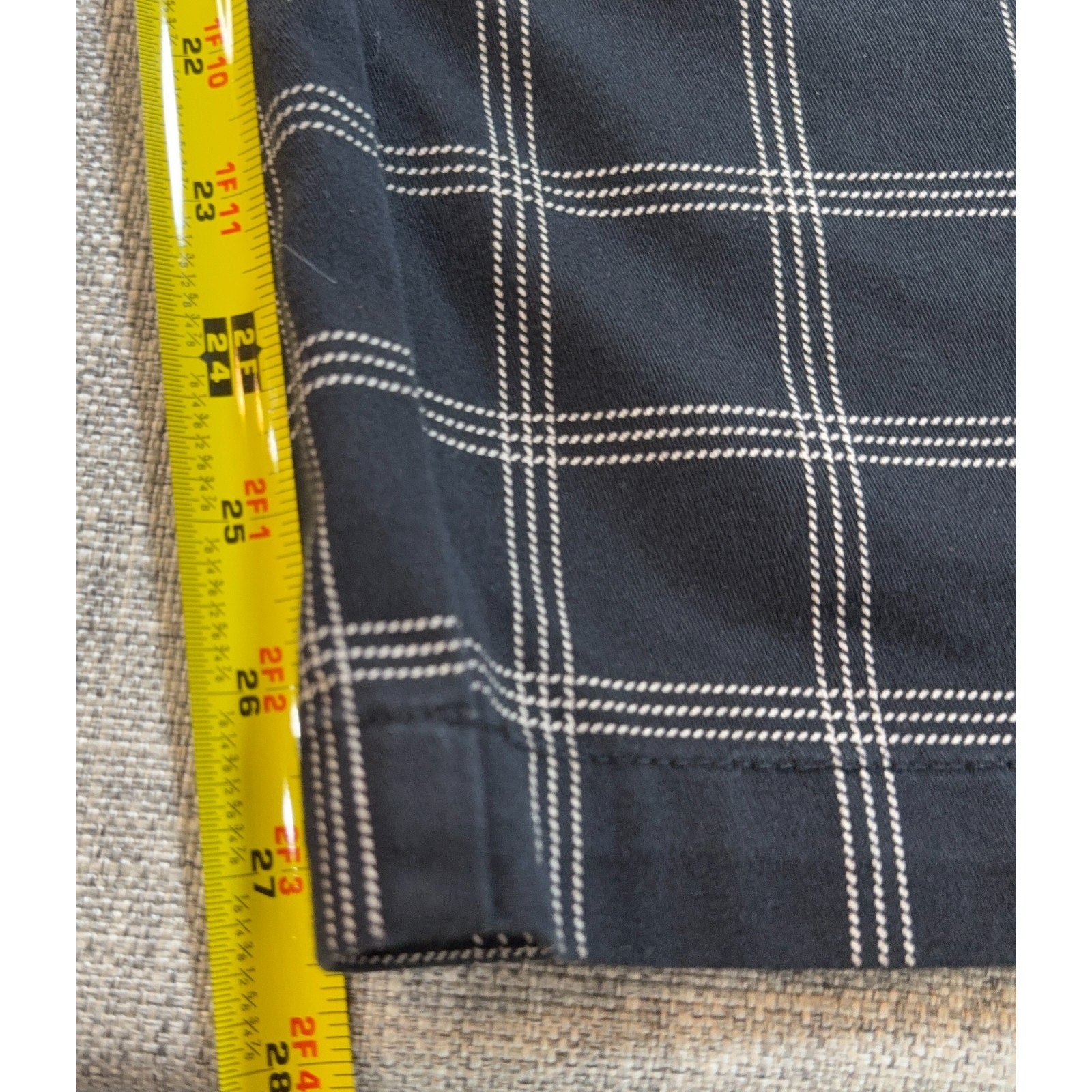 Vans Plaid Chino Pants Mens 31 Black Cream Windowpane Straight Skate Punk 28L