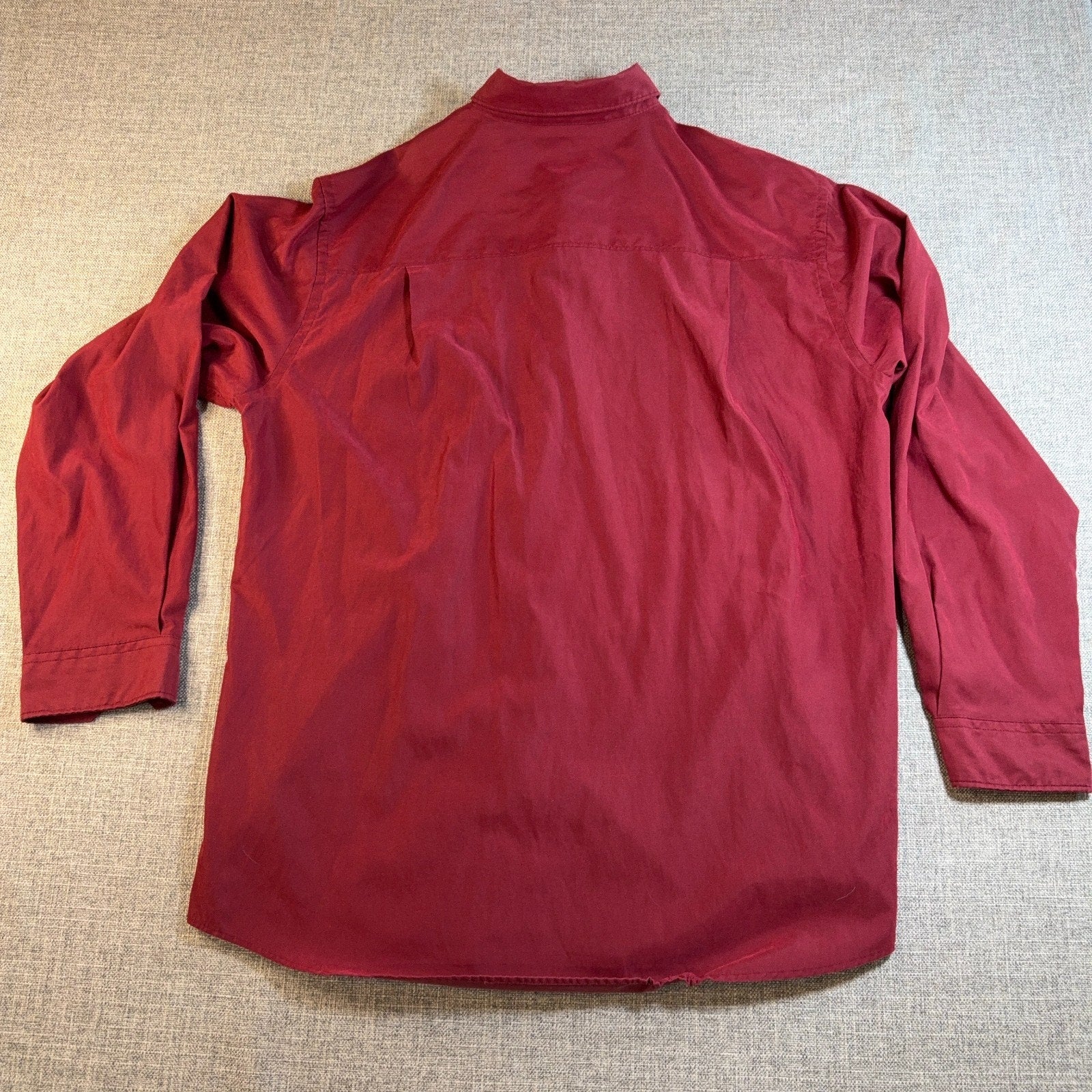 Brandini Le Collezioni Shirt Mens XL Red Faux Suede Microfiber Retro Button Up