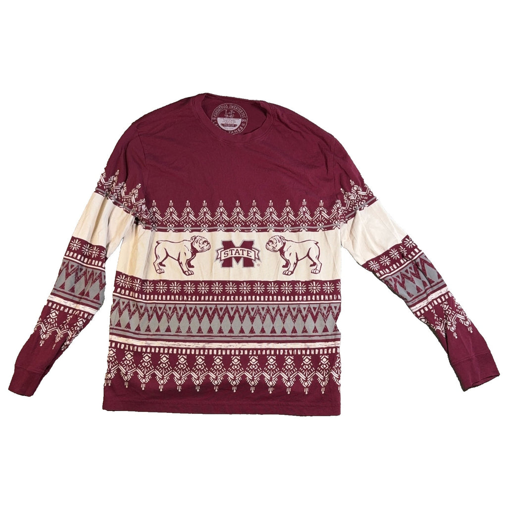 Mississippi State Bulldogs Christmas Sweater Tee Medium Lauren James Long Sleeve