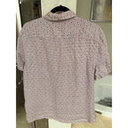 Perry Ellis Men’s 100% Linen Button Front M Geometric Print Short Sleeve Summer