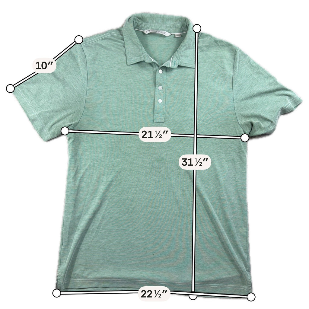 TravisMathew Polo Shirt Mens XL Green Heather Golf Short Sleeve Casual