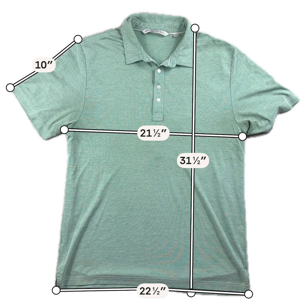 TravisMathew Polo Shirt Mens XL Green Heather Golf Short Sleeve Casual