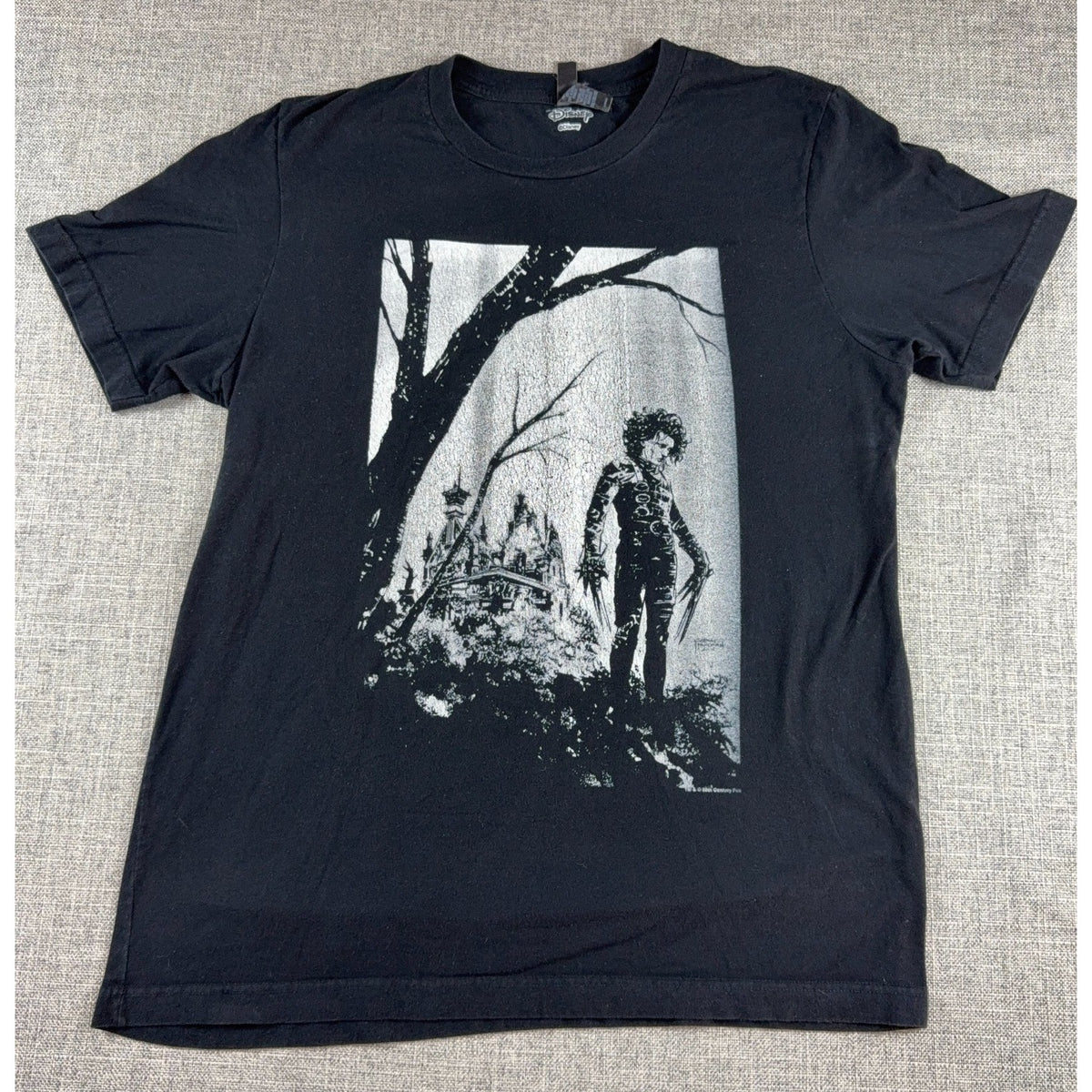 Disney Edward Scissorhands T Shirt Large Black Movie Graphic Tim Burton Goth Tee