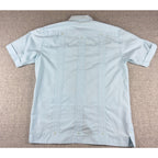 Vintage Romani Guayabera Shirt Mens M Blue 4 Pocket Cuban Wedding Rockabilly