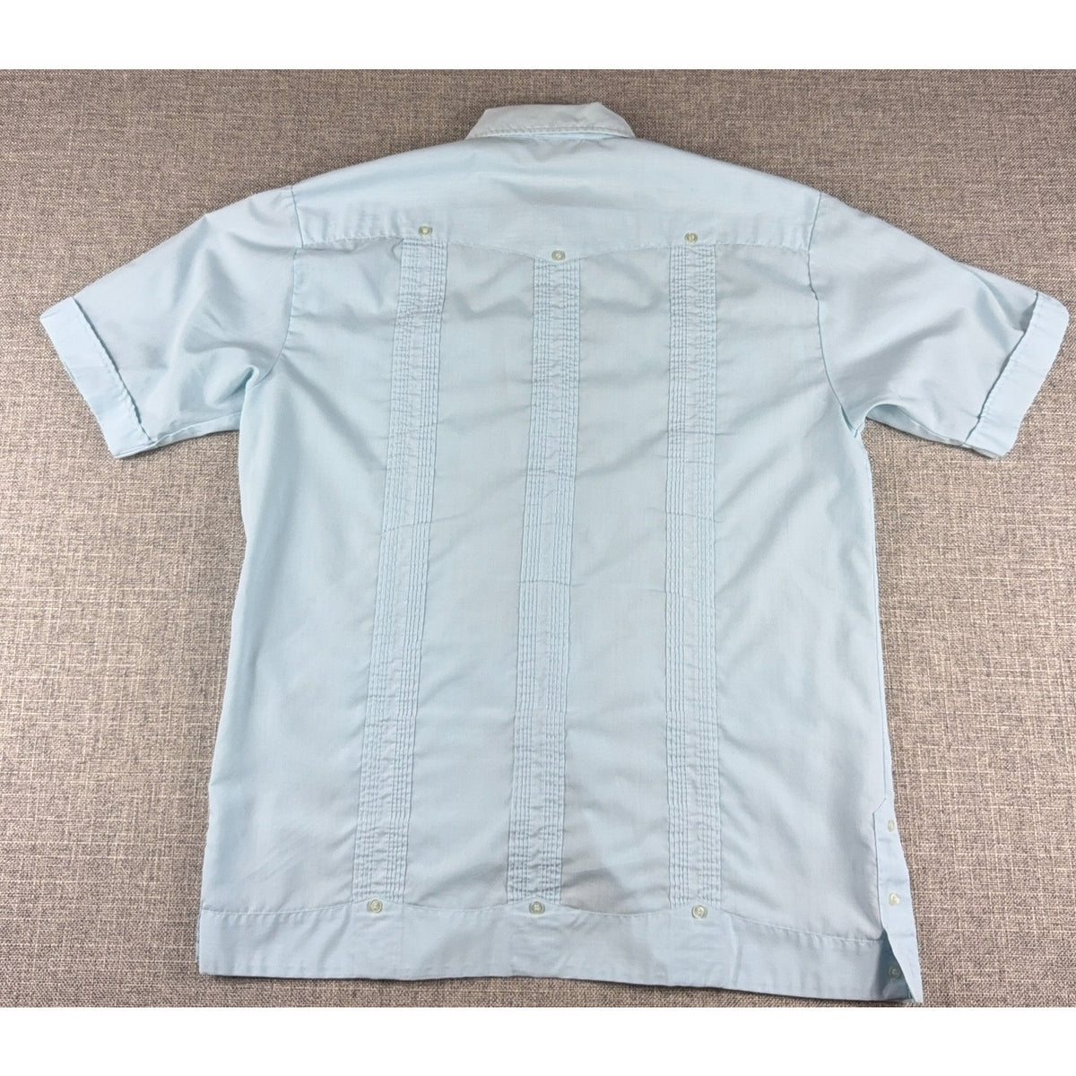 Vintage Romani Guayabera Shirt Mens M Blue 4 Pocket Cuban Wedding Rockabilly