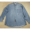 Vintage 90s Tommy Hilfiger Chambray Shirt Mens 16-35 L Hong Kong Crest