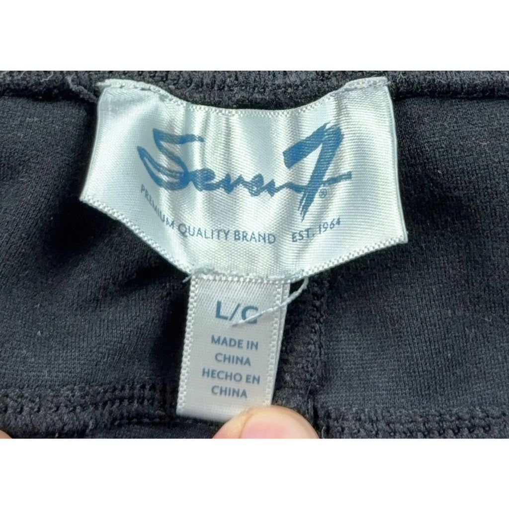 Seven7 Womens Large Black Pull On Ponte Skinny Pants Stretch 31x26.5