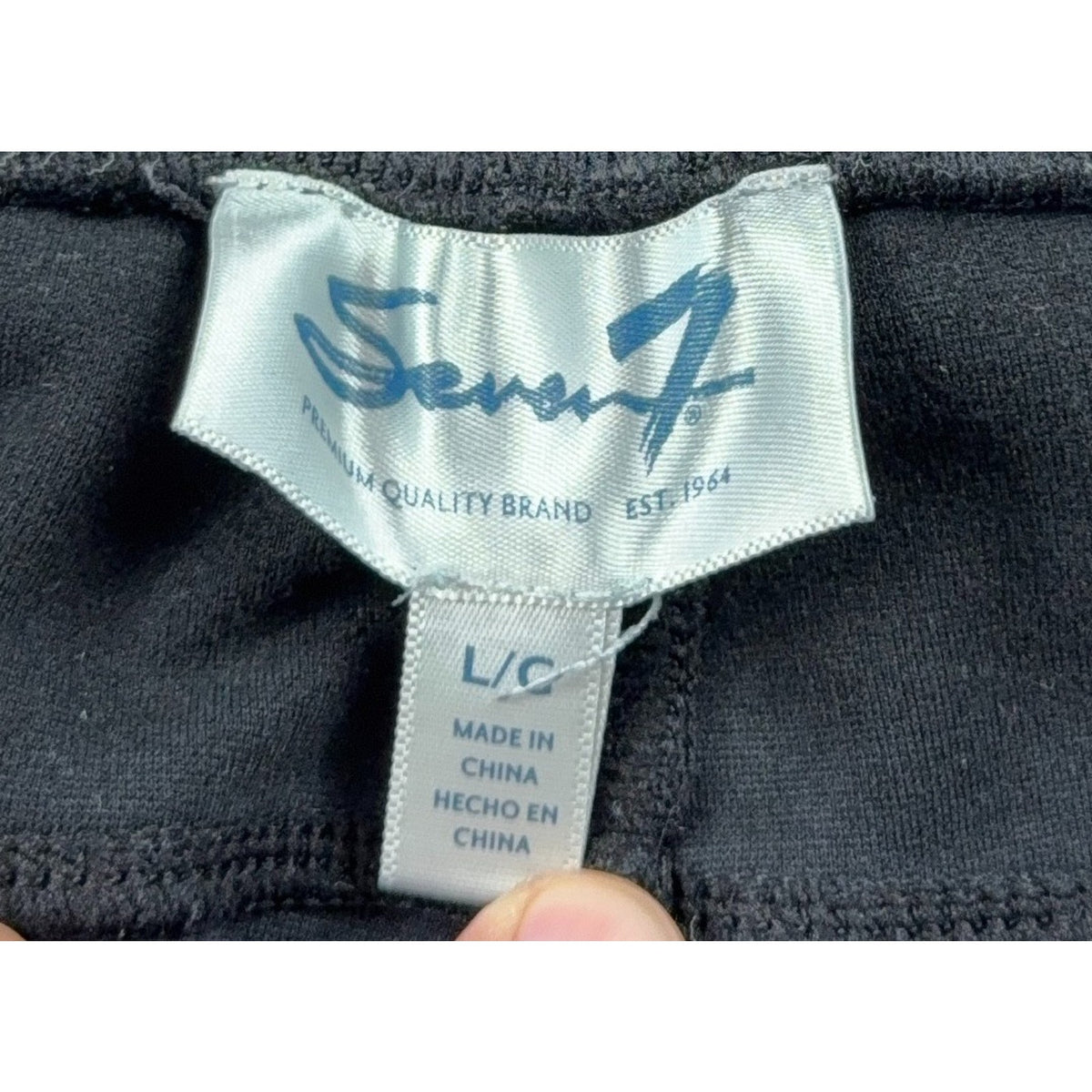 Seven7 Womens Large Black Pull On Ponte Skinny Pants Stretch 31x26.5