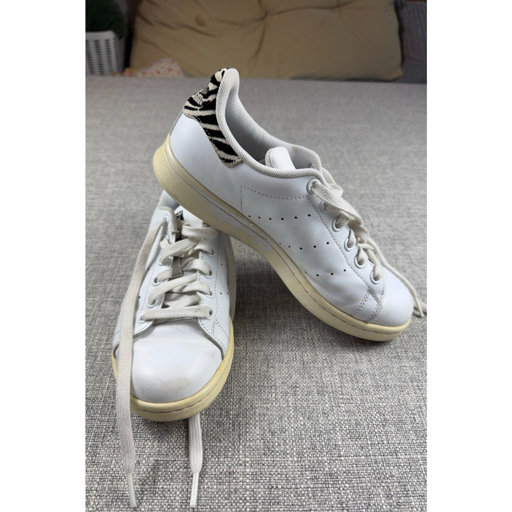adidas Stan Smith White Zebra Women’s 6 Leather Sneakers B26590 Animal Print