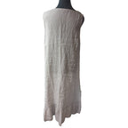 Terzo Millennio Linen Maxi Dress M Gray Ruffle Hem Made in Italy Lagenlook
