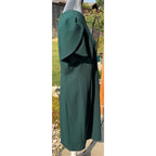 Calvin Klein Dress Womens 14 Green Tulip Sleeve Sheath Career Cocktail Midi
