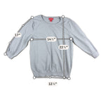 ELLE Womens L Gray Blue Swiss Dot Textured Crewneck Pullover Sweater