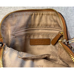 Michael Kors Cindy LG Dome Crossbody Bag Brown Saffiano Leather 35S6GCPC3L