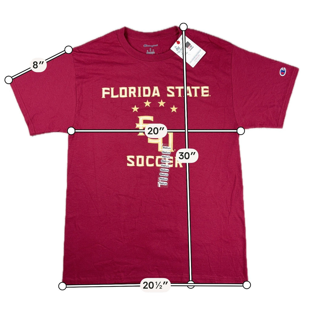 Champion Florida State FSU Womens Soccer Four Stars T Shirt Medium NWT Garnet
