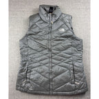 The North Face Aconcagua 550 Down Vest Womens L Gray Puffer Quilted Goose Down