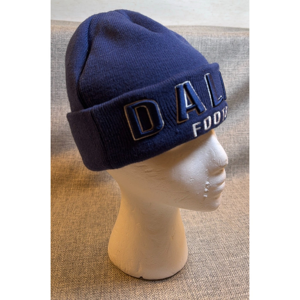 Dallas Football Knit Beanie Hat Lot of 2 Navy Gray Pom Cuffed Winter