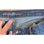 Eddie Bauer Women's Boyfriend Jeans Size 16 Button Fly Relaxed Blue 29 Inseam