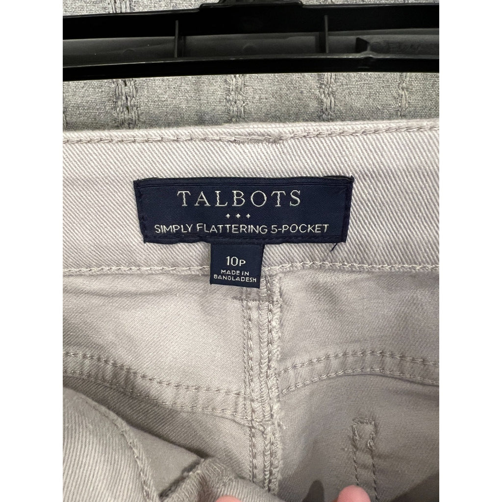 Talbots Simply Flattering 5 Pocket Crop Pants Womens 10P Gray Stretch Cropped