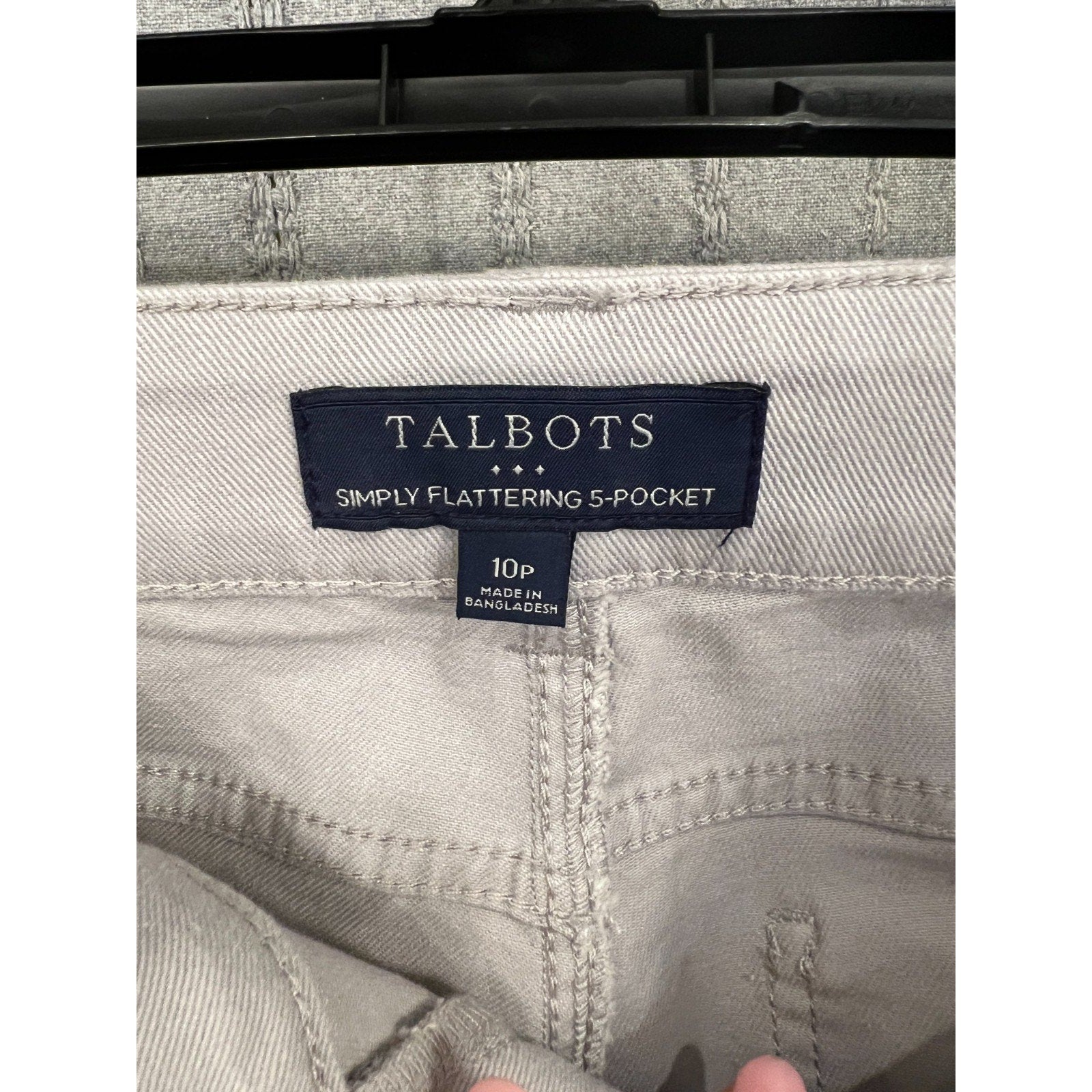 Talbots Simply Flattering 5 Pocket Crop Pants Womens 10P Gray Stretch Cropped