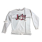 Royce Brand Jolly Christmas Sweatshirt Women L Plaid Leopard Applique Ivory