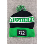 Austin FC Beanie Pom Knit Hat Q2 Stadium Black Green MLS Soccer One Size