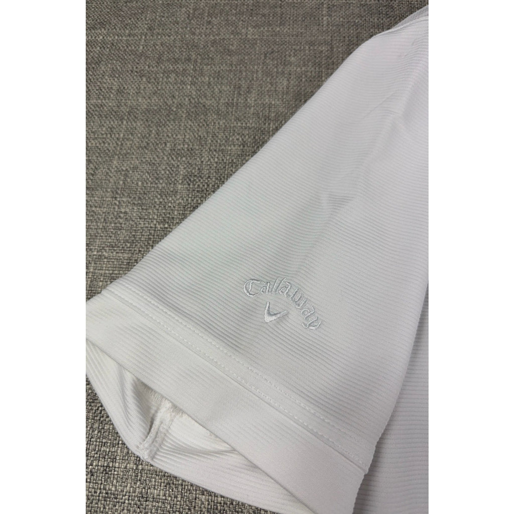 Callaway Opti-Dri Golf Polo Mens M White Ink Tour Embroidered Performance Shirt