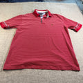 Vintage Y2K Tommy Hilfiger Polo Shirt Mens XL Red White Striped Crest Logo 2000