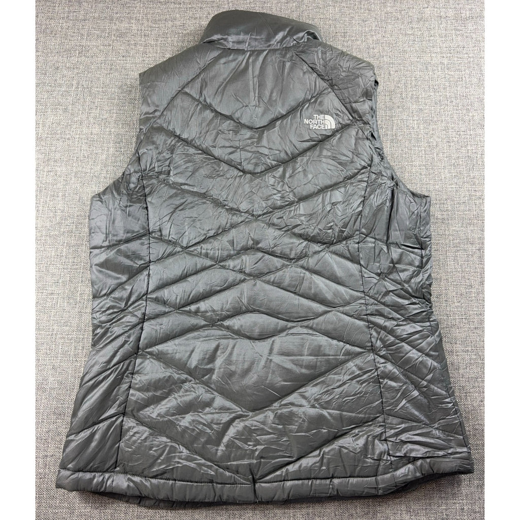 The North Face Aconcagua 550 Down Vest Womens L Gray Puffer Quilted Goose Down