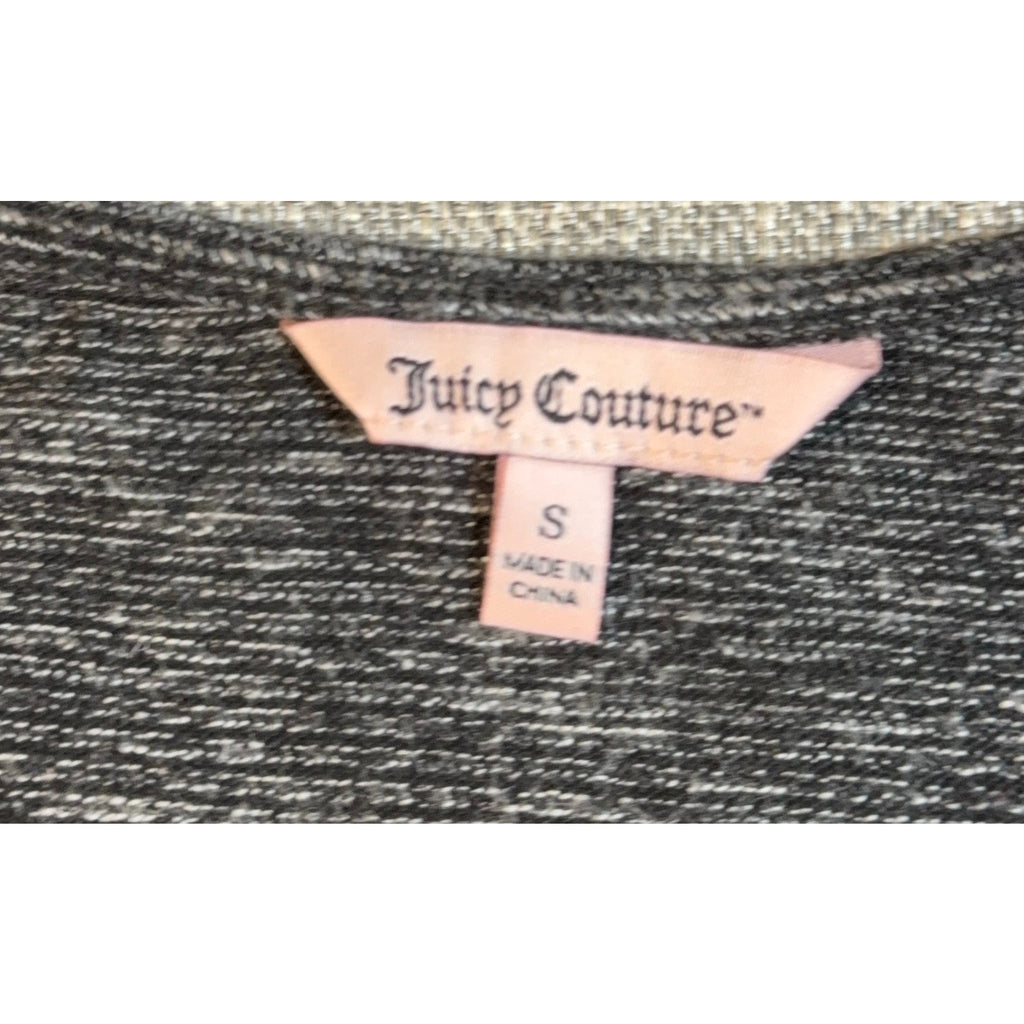 Juicy Couture Womens S Black Gray Marled Tunic Top Ruched Cap Sleeve