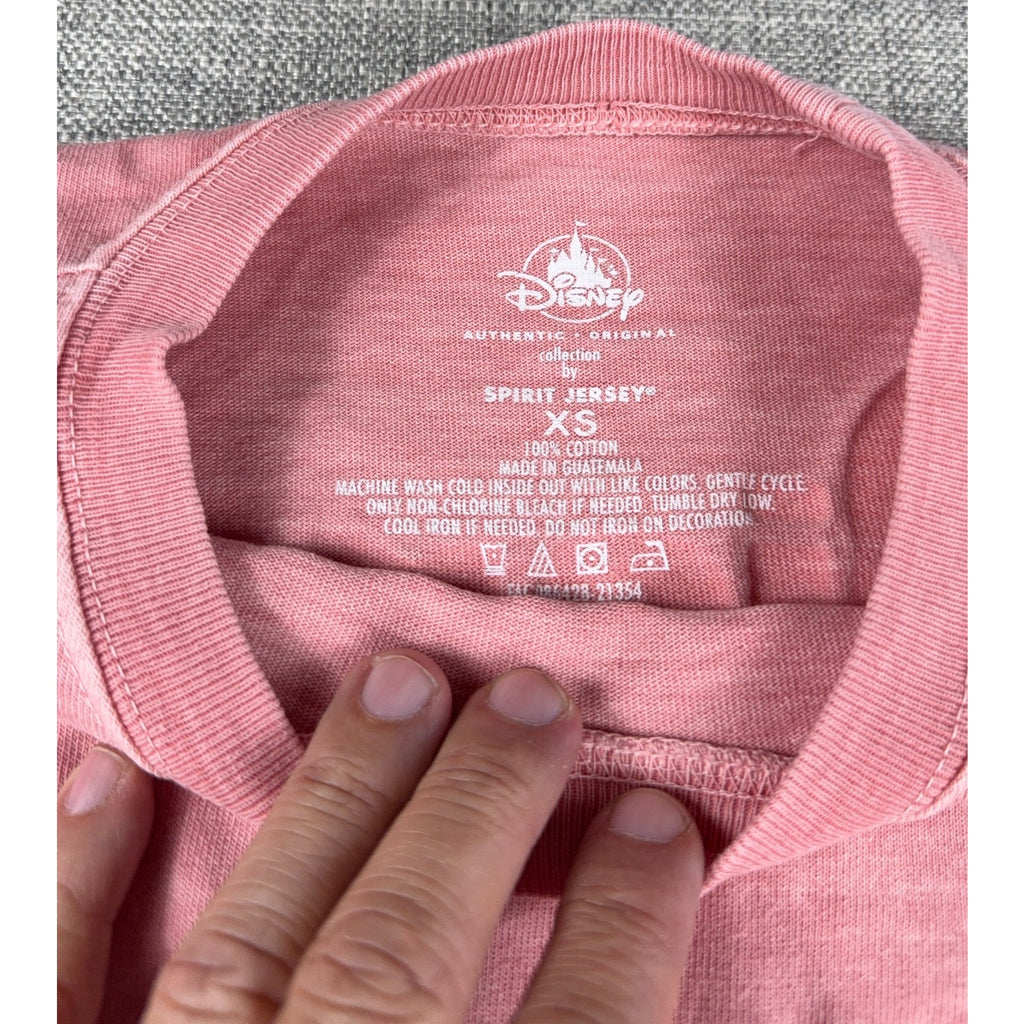 Walt Disney World Spirit Jersey XS Pink Rose Gold Glitter Long Sleeve Disney